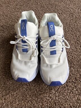 !!! On Running White and Blue Athletic Sneakers US men size 7; women’s size 8.5